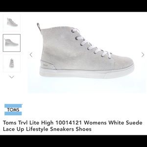 NWT TOMS Women’s TRVL LITE High Birch Shaggy Suede Lace Up Sneakers